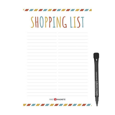 ErasableDry WipeMagnetic Shopping And Grocery List For FridgeKitchenRefrigeratorHomeAnd Whiteboard from B&Q