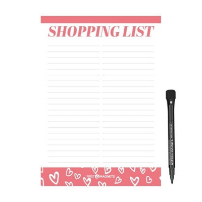 ErasableDry WipeMagnetic Shopping And Grocery List For FridgeKitchenRefrigeratorHomeAnd Whiteboard from B&Q