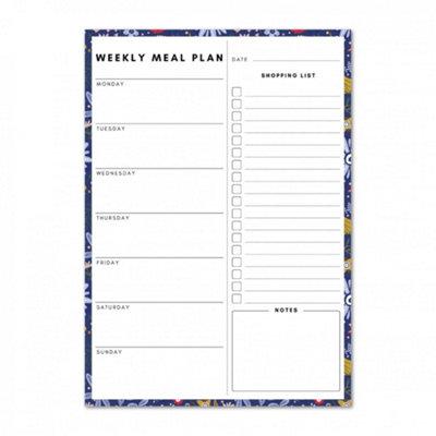  - Magnetic Weekly Meal Planner And Tear-Off Shopping List For FridgeFlowers
