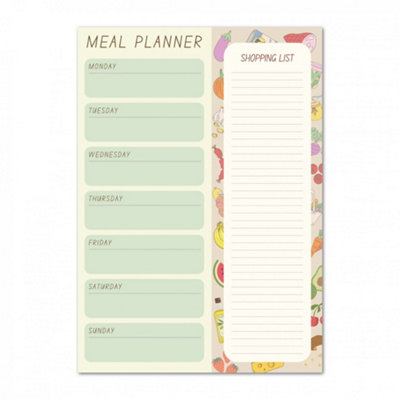  - Magnetic Weekly Meal Planner And Tear-Off Shopping List For FridgeFoods