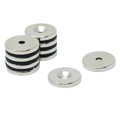  - N42 Neodymium Countersunk Magnet 20mm Dia X 3mm Thick X 3.6mm C/s Hole N424.5Kg PullNorthPack Of 10