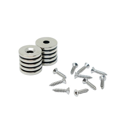 15mm Dia X 2mm Thick Neodymium Countersunk Magnets & ScrewsSouthPack Of 10 from B&Q