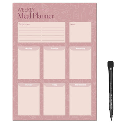Magflex A4 Kitchen Weekly Meal Planner Fridge MagnetFlexible Magnetic Sheet from B&Q