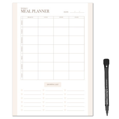 Magflex A4 Minimalistic Weekly Meal Planner Fridge MagnetFlexible Magnetic Sheet from B&Q