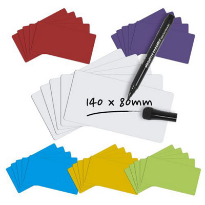 B&Q Magflex Rectangular Magnetic Flexible Magnet With Gloss Dry-Wipe Surface - 140mm X 80mm X 0.85mm - Pack Of 30