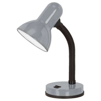 Adjustable Silver Table Lamp With Flexible Shade And E27 Bulb Socket from B&Q