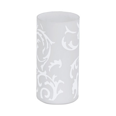 Elegant White Printed Glass Table Lamp With E14 Bulb Holder from B&Q