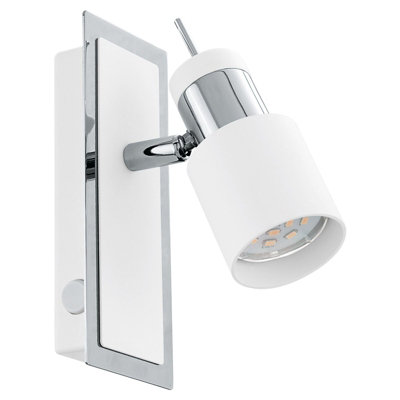 Stylish Chrome Plated Wall Light With White Rocker Switch And Gu10 Bulb from B&Q