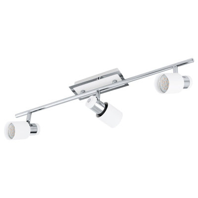 Elegant Wall 3 Spot Light In Chrome And White With Gu10 Bulbs