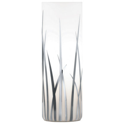 Elegant White Chrome Table Desk Lamp With Glass Shade And E27 Bulb Socket from B&Q