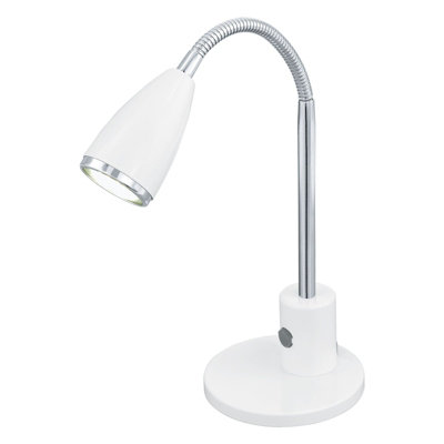 Stylish White Chrome Table Lamp With Gu10 Bulb And Rocker Switch from B&Q