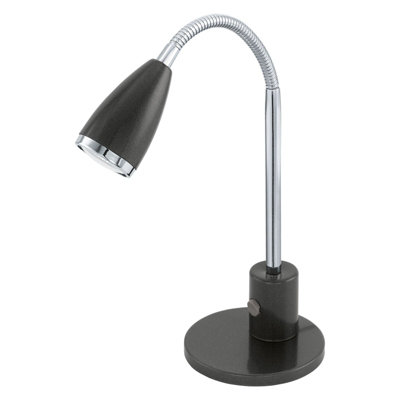Stylish Anthracite Table Lamp With Chrome Finish And Gu10 Bulb from B&Q