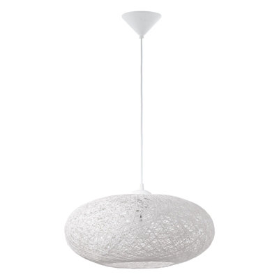 Elegant White Pendant Ceiling Light With Adjustable Height from B&Q