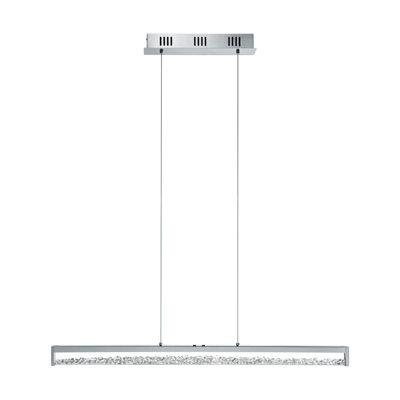 Elegant Chrome Plated Pendant Ceiling Light With Clear Glass And Crystal Shade from B&Q