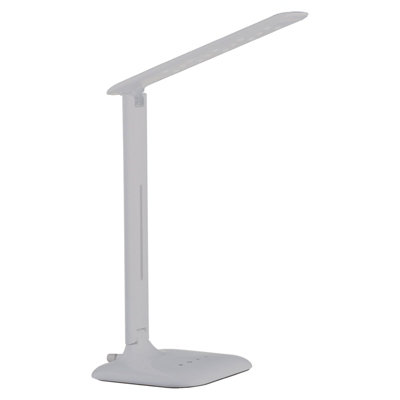 Stylish White Steel Touch Table Desk Lamp With Dimmable Led Bulb from B&Q