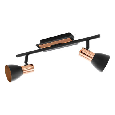 Stylish Black And Copper Flush Ceiling Light With Gu10 Bulbs from B&Q