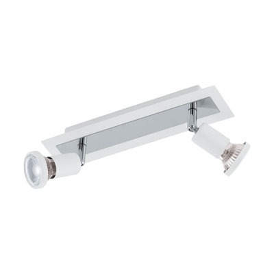 Stylish White Chrome Wall And Ceiling Spot Light With Gu10 Bulbs from B&Q