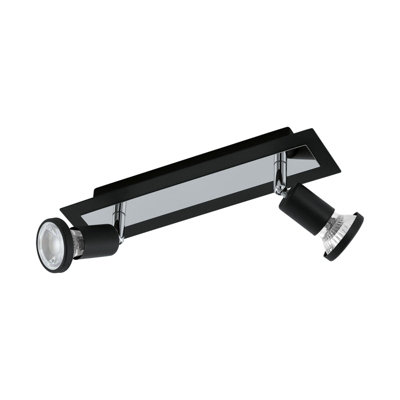Stylish Black Chrome Wall And Ceiling Spot Light With Gu10 Bulbs from B&Q