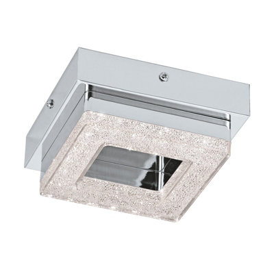 Stylish Chrome Flush Mount Ceiling Light With Led Bulb from B&Q