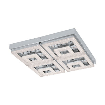 Stylish Chrome Flush Mount Ceiling Light With Led Bulb from B&Q