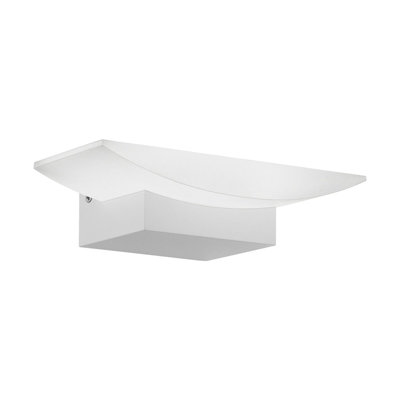  - Elegant White Led Wall Light With Satin Shade5.6W Bulb Included