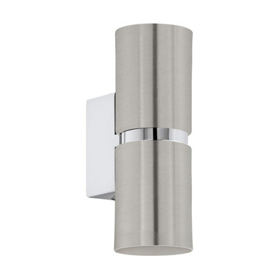 B&Q Satin Nickel Chrome Wall With Round Shades And Gu10 Bulbs Light