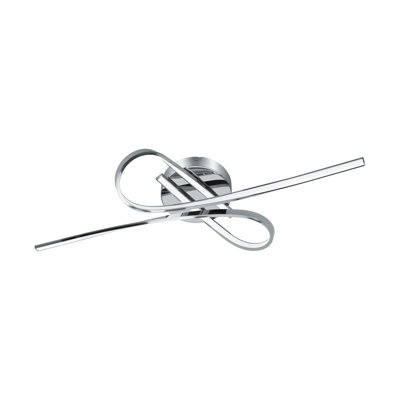 Stylish Flush Ceiling Light With Chrome Finish And White ShadeLed Bulbs Included from B&Q