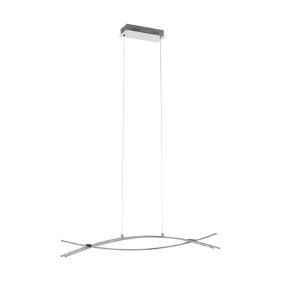 Stylish Chrome Pendant Ceiling Light With White Shade And Led Bulbs from B&Q