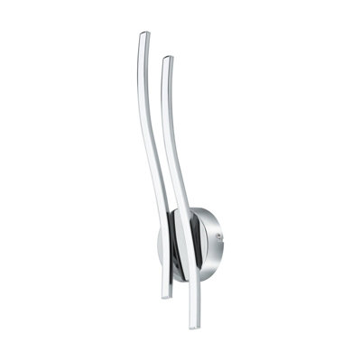 Stylish Chrome Plated Wall Light With White Shade And Led Bulbs from B&Q
