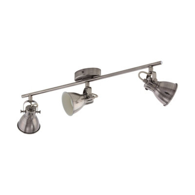 Antique Nickel Flush Ceiling Light With Cream Shade And Gu10 Bulbs from B&Q