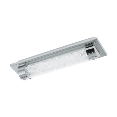 Elegant Wall Flush Ceiling Light With Chrome Finish And Clear Crystal Shade from B&Q