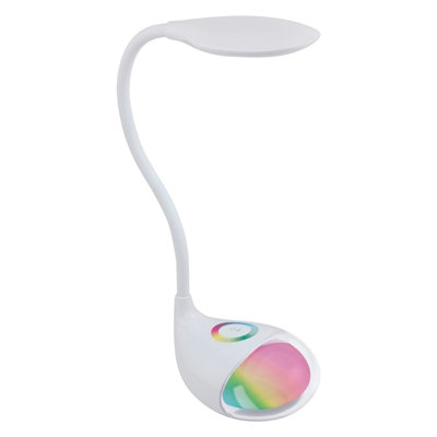 Stylish White Plastic Touch Table Lamp With Dimmable Led Bulb from B&Q