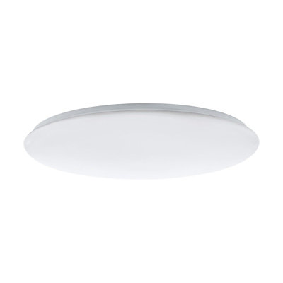 White Flush Ceiling Light With Dimmable Led Bulb And Remote Control