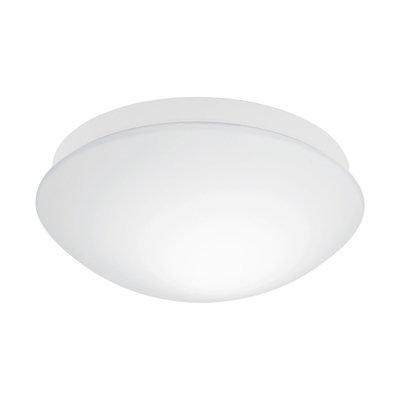 Ip44 Flush Ceiling Light For Bathroom With White Shade And E27 Bulb Compatibility from B&Q