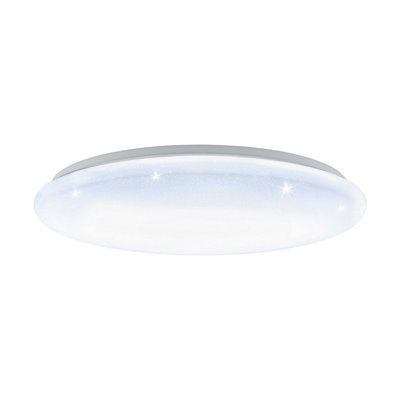 Elegant Flush Ceiling Light With Crystal Effect And Led Bulb40W White Design from B&Q