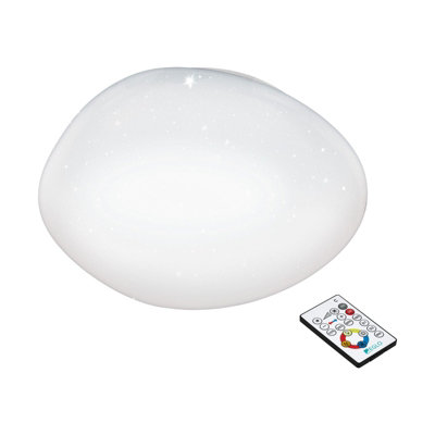 Elegant White Flush Mount Ceiling Light With Crystal Effect Led 21W from B&Q