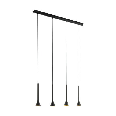 Elegant Black And Gold Pendant Ceiling Light With Adjustable Height And Gu10 Bulbs from B&Q
