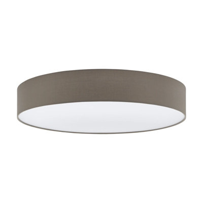 Elegant Flush Ceiling Light In Taupe And White FabricE27 Bulb Compatible from B&Q