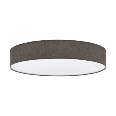 B&Q Light/Brown/White Elegant Flush Ceiling With And Fabric Shade