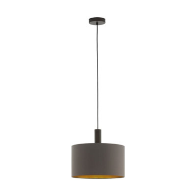 Elegant Dark Brown Pendant Ceiling Light With Cappuccino Gold Shade from B&Q
