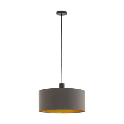 Elegant Dark Brown Pendant Ceiling Light With Cappuccino Gold Shade from B&Q