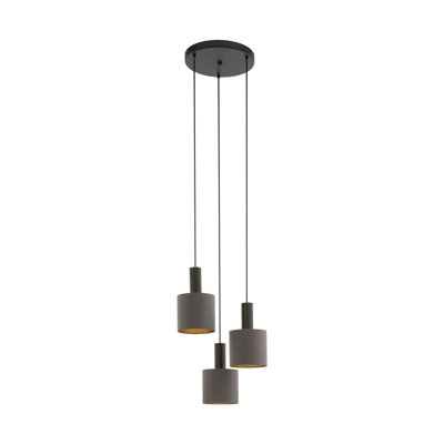 Elegant Dark Brown Pendant Ceiling Light With Cappuccino Gold Shade from B&Q