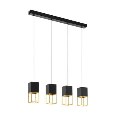Elegant Black And Gold Pendant Ceiling Light With Gu10 Bulbs Included from B&Q