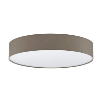B&Q Elegant Flush Ceiling With Taupe Shade - 40W Led Light/White