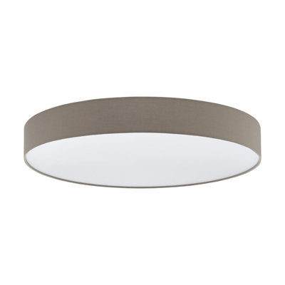 Elegant Flush Ceiling Light With Taupe Shade And Led Bulb For Modern Interiors from B&Q
