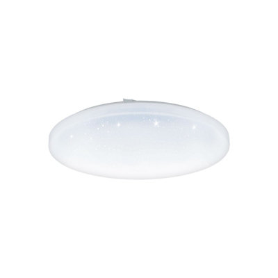 Elegant White Led Flush Ceiling Light With Crystal Effect from B&Q