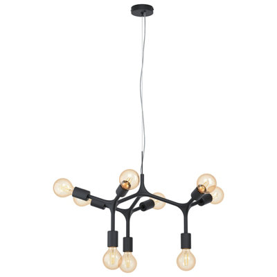 Elegant Black Pendant Ceiling Light With 9 Bulbs E27 from B&Q