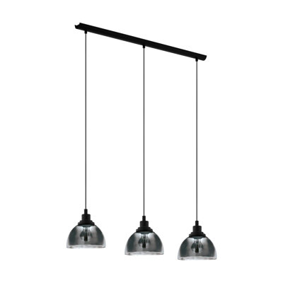 Elegant Black Pendant Ceiling Light With Vaporized Glass Shade from B&Q
