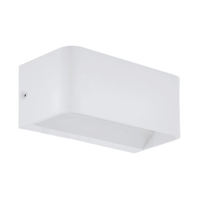 Modern White Wall Light With Integrated Led Bulb10W Warm Glow from B&Q