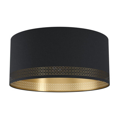 Elegant Black And Gold Wall Flush Ceiling Light With E27 Bulb Socket from B&Q